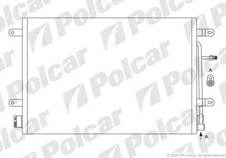 Радиатор кондиционера (Конденсатор) без осушителя Polcar 1335K8C1