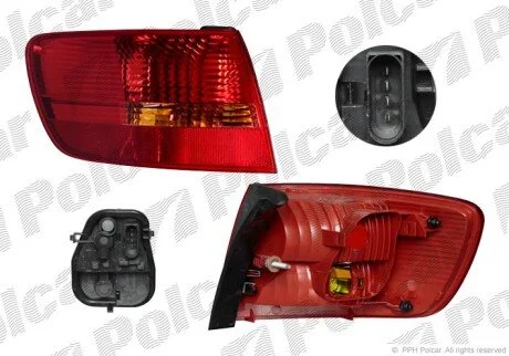 Ліхтар задній ліворуч зовнішній Polcar 1338872V