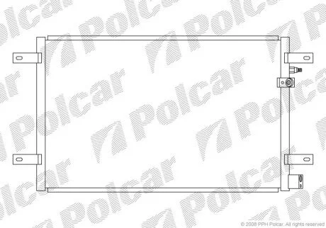 Радіатор кондиціонера (Конденсатор) без осушувача Polcar 1338K8C1