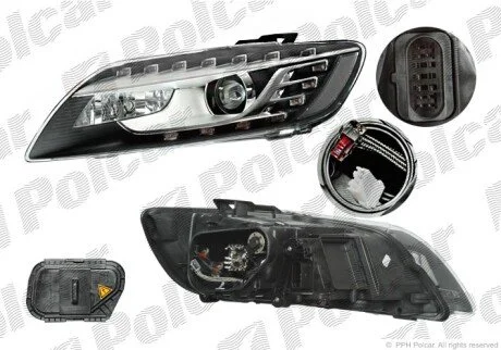 Фара основна ліва D3S, LED Polcar 1371091V