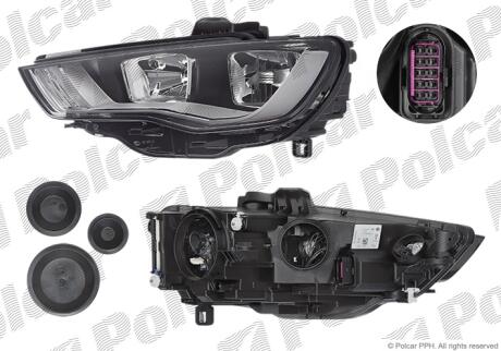 Фара основная правая H15, H7, PWY24W, W5W Polcar 13C110-H