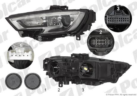 Фара основная правая D5S, H8, LED, PWY24W Polcar 13C210-V