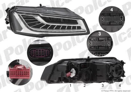 Фара основна права LED Polcar 13F1102H