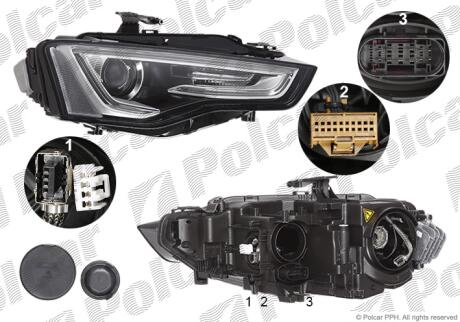 Фара основная правая D3S, PWY24W Polcar 13S1102U