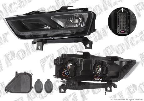 Фара основная левая H7, PWY24W, W21W Polcar 13X109-E