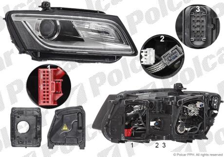 Фара основная правая D3S, LED, PY21W Polcar 13X2101V