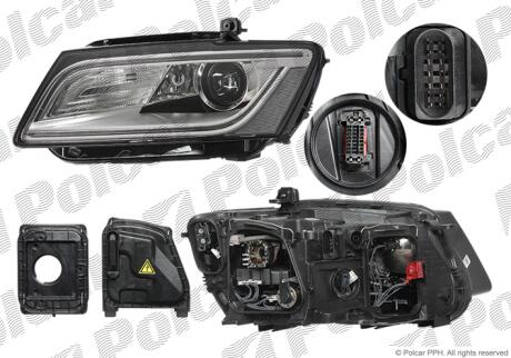 Фара основная правая D3S, H7, PSY24W Polcar 13X2102V