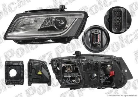 Фара основная правая D3S, H7, PSY24W Polcar 13X2102V