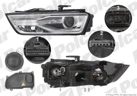 Фара основна ліва D5S, H8, LED Polcar 13X309-E