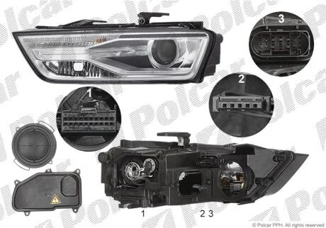 Фара основна ліва D5S, H8, LED Polcar 13X309-E