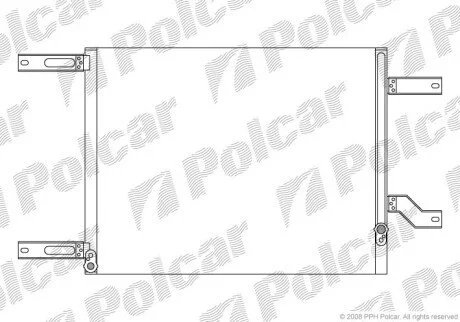 Радіатор кондиціонера (Конденсатор) без осушувача Polcar 1407K8C1