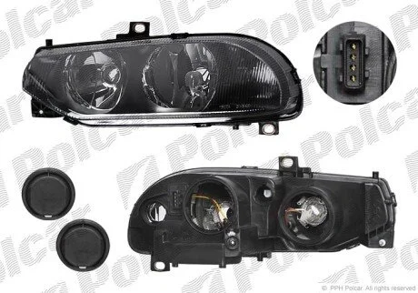 Фара основная левая H1, H7 Polcar 1408094E