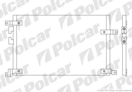 Радиатор кондиционера (Конденсатор) без осушителя Polcar 1408K8C1