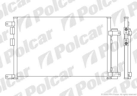 Радиатор кондиционера (Конденсатор) с осушителем Polcar 1408K8C2