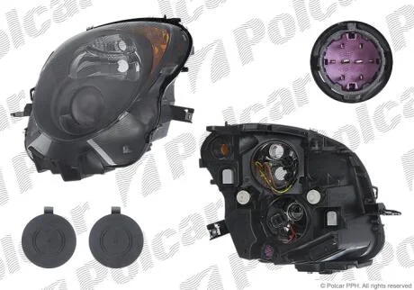 Фара основная правая H7, HP24W Polcar 1425103E