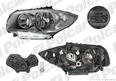 Фара основная левая H7 Polcar 200109-V