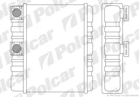 Радіатор обігрівача салону Polcar 2008N8-2