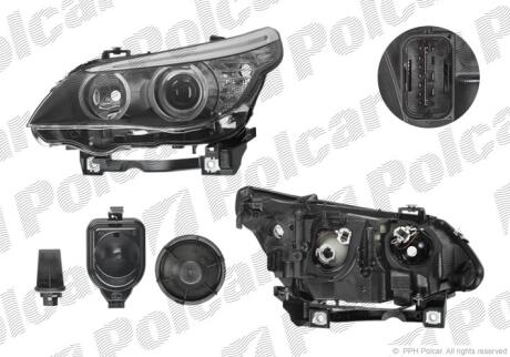 Фара основна права H10W, H7, LED, PY21W Polcar 2017105E