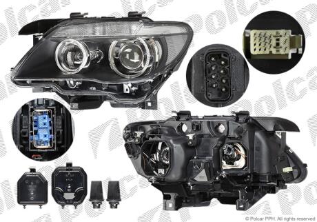 Фара основна ліва D1S, H10W, H7, PY21W Polcar 2024091H