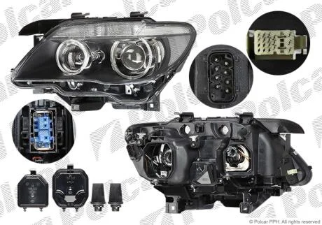 Фара основна ліва D1S, H10W, H7, PY21W Polcar 2024091H