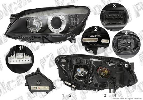 Фара основная левая D1S, H3, H8 Polcar 2025091Z