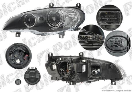 Фара основна ліва D1S, H8, LED, PY24W Polcar 2053091U