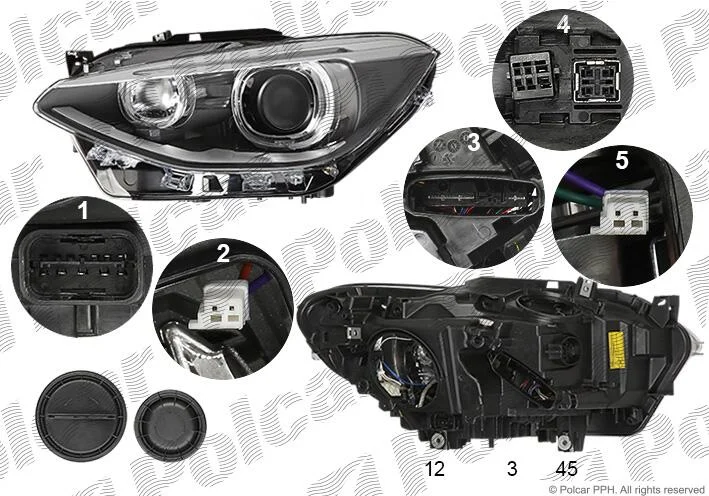 Фара основная левая D1S, LED, PY21W Polcar 20C1091E (фото 1)