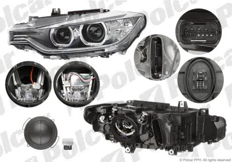 Фара основна ліва D1S, LED, PY21W Polcar 20D1091E