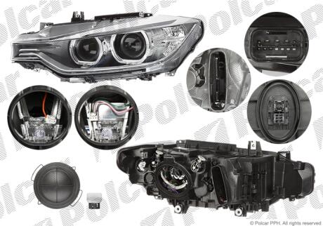 Фара основная левая D1S, LED, PY21W Polcar 20D1091Z