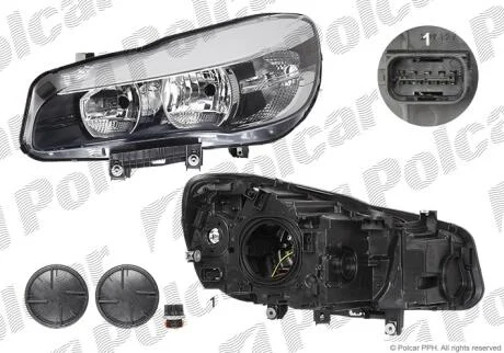 Фара основна права H7, LED, PY21W Polcar 20L110-E