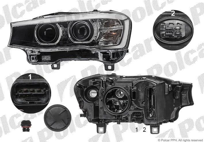Фара основна права D1S, LED, PY21W Polcar 20X2101U (фото 1)
