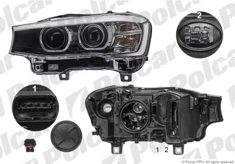 Фара основная правая D1S, LED, PY21W Polcar 20X2101U