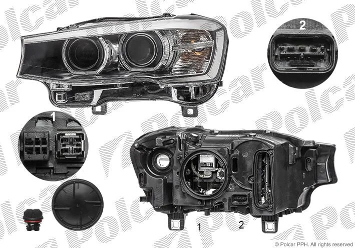 Фара основна права D1S, LED, PY21W Polcar 20X2102U (фото 1)