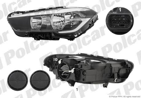Фара основная правая H7, PY21W Polcar 20X3100EUA