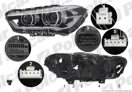 Фара основная правая LED, PY21W Polcar 20X3102V