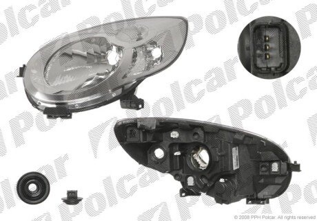 Фара основная левая H4, PY21W, W5W Polcar 230109-V