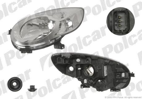 Фара основная левая H4, PY21W, W5W Polcar 230109-VUA
