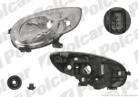 Фара основная левая H4, PY21W, W5W Polcar 230109-VUA