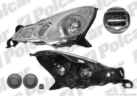 Фара основная левая H1, H7, PY21W, W5W Polcar 231809-E