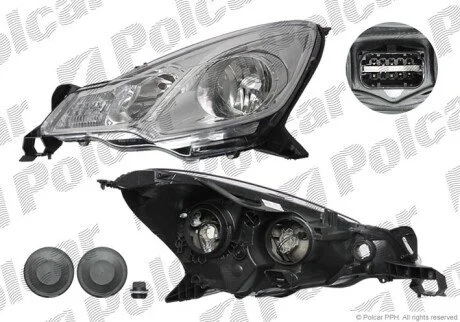 Фара основная левая H1, H7, PY21W, W5W Polcar 231809-E