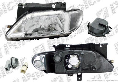 Фара основная левая H4, PY21W, W5W Polcar 232609-E