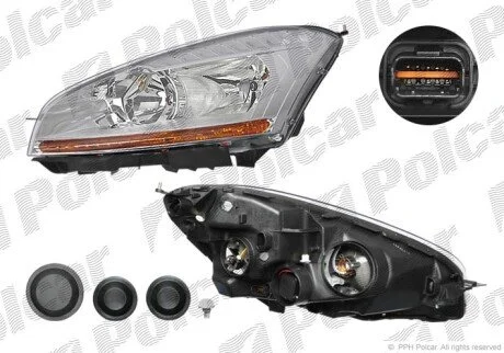 Фара основная левая H1, H21W, H6W, H7 Polcar 233109-E
