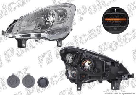 Фара основна ліва H4, PY21W, W5W Polcar 2352091EUA