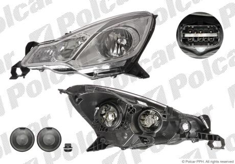 Фара основная левая H1, H7, PY21W, W5W Polcar 23B1090E