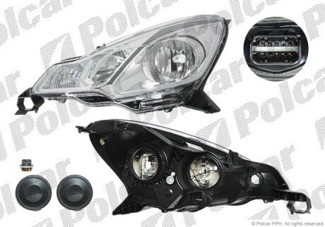 Фара основная левая H1, H7, PY21W, W5W Polcar 23B109-T