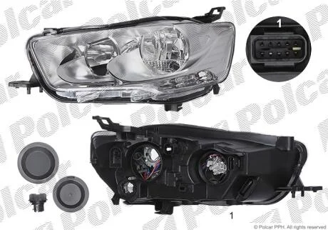 Фара основная правая H7, PY21W, W21/5W Polcar 23B2102E