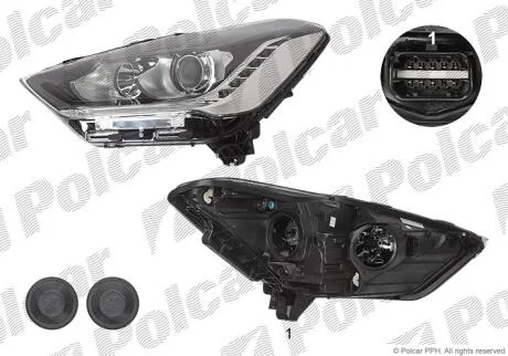 Фара основная правая H1, H7, LED Polcar 23G1101XUA