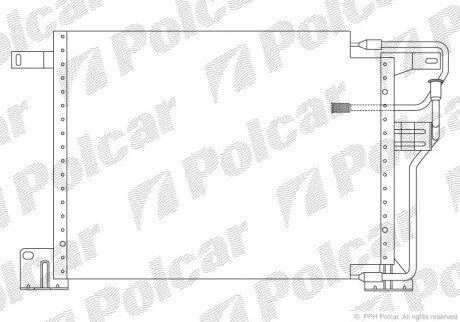 Радіатор кондиціонера (Конденсатор) без осушувача Polcar 2405K8B3