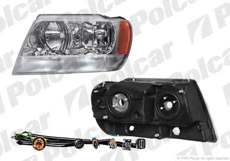 Фара основна права HB3, HB4, PY21W, W5W Polcar 240610-E