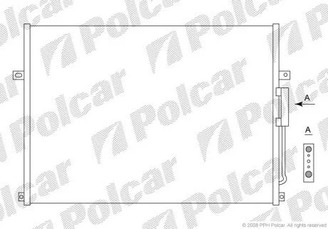 Радіатор кондиціонера (Конденсатор) без осушувача Polcar 2406K8C1